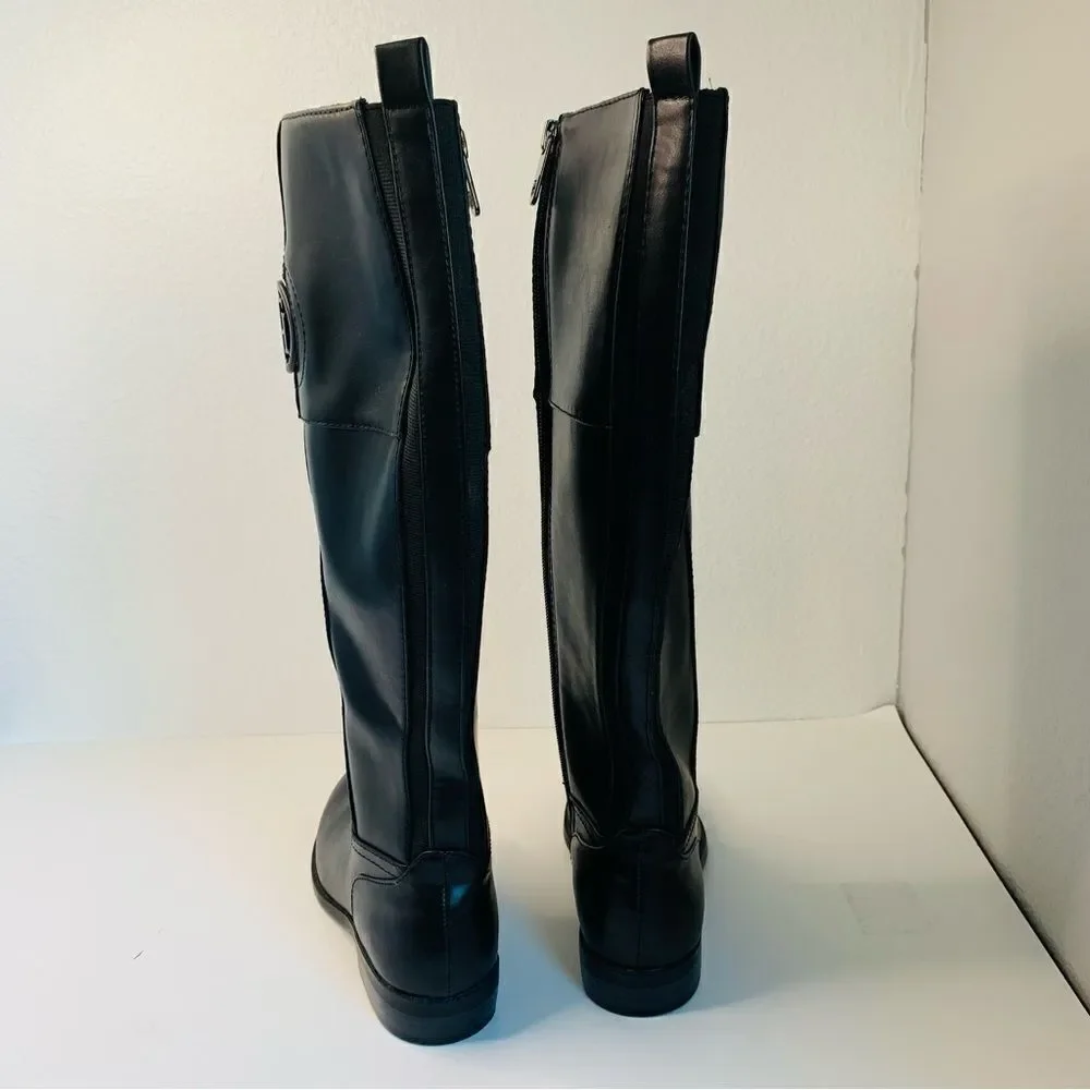 Tommy Hilfiger Tall Black Leather‎ Wide Calf Boots